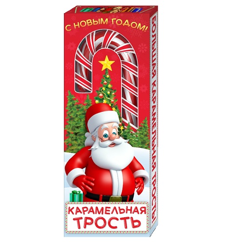 Сладкая сказка Карамельная трость новогодняя большая, 40 гр